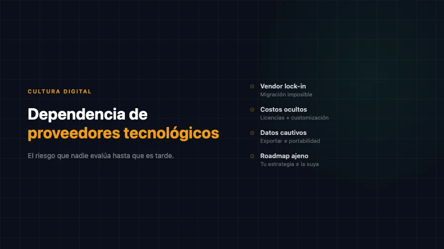 Dependencia de proveedores tecnológicos: el riesgo que nadie evalúa