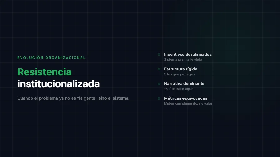 Resistencia institucionalizada: cuando el problema ya no es "la gente"